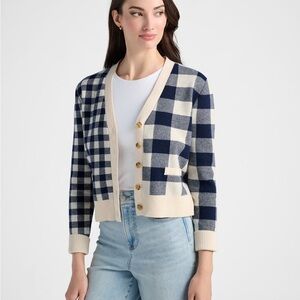 78 & Sunny Alumni Double Plaid Cardigan